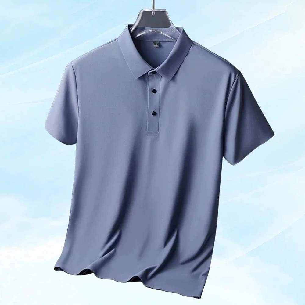 Polo de manga corta de secado rápido para hombre Summer Icy