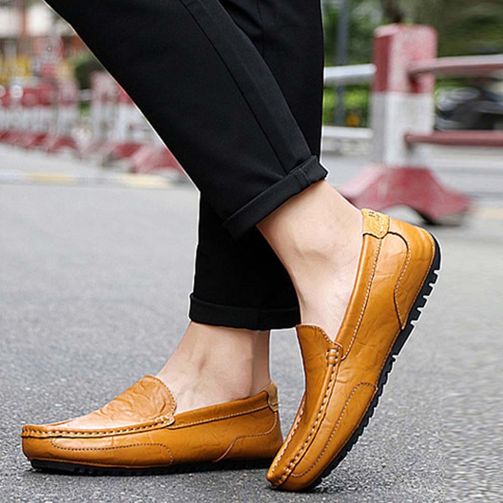Men's British style slip-on casual business leather shoes