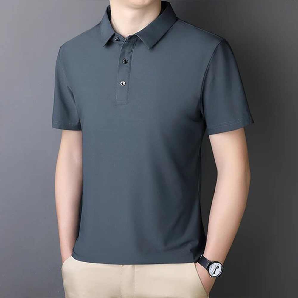 Men's Breathable Ice Silk Short Sleeve Polo Shirt