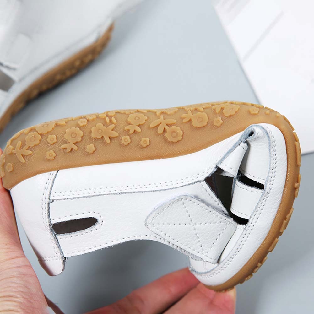 Sandalias de mujer de piel con suela suave y velcro transpirable