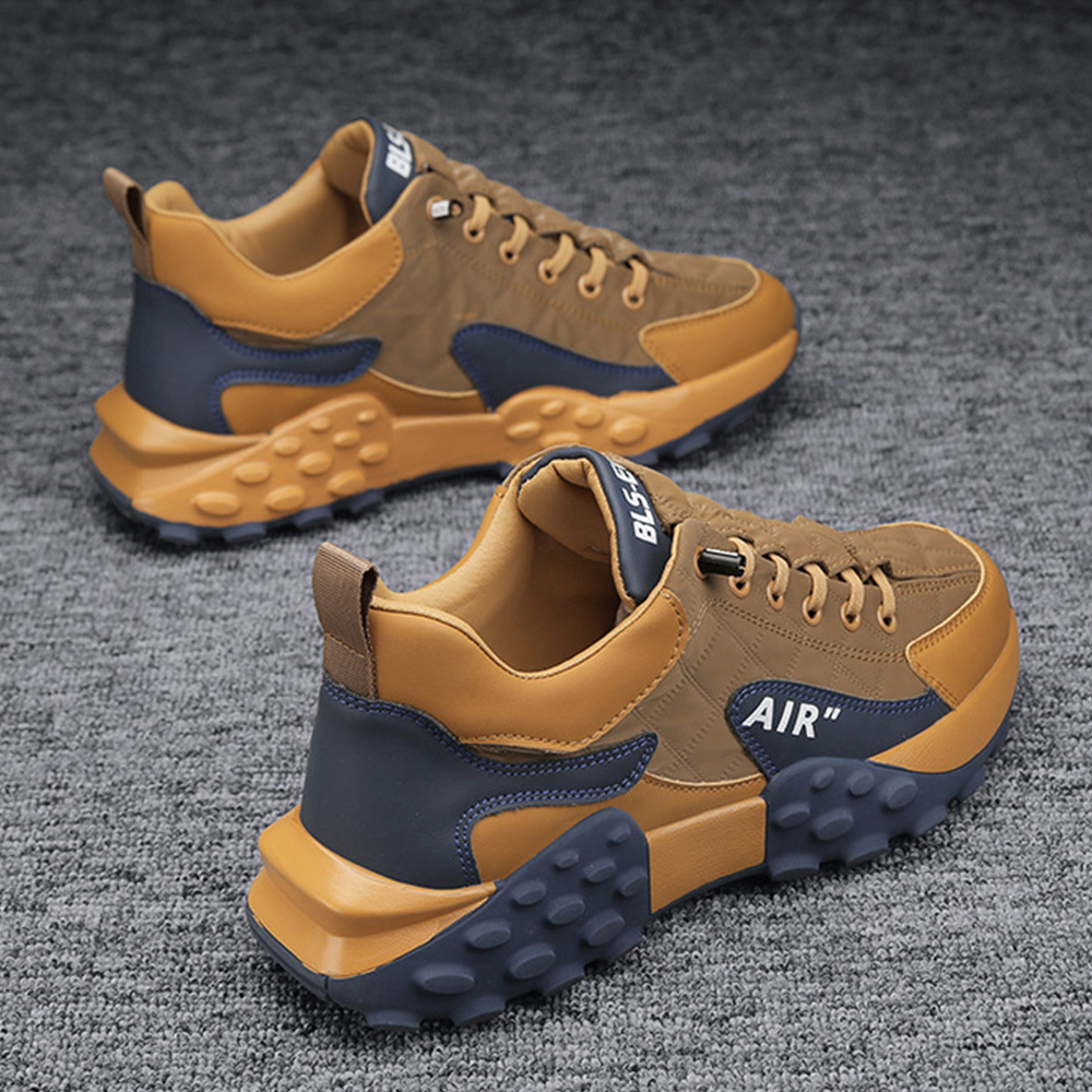 Glowtomato™ Men's Color Block Thick Sole Sneakers