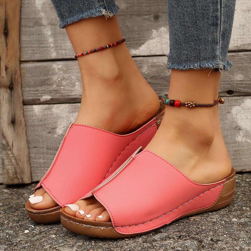 Hojanaranja Zapatillas de casa de mujer ligeras y cómodas con suela gruesa