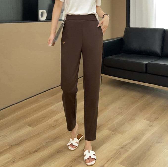 Pantalones casuales de cintura alta sueltos y cómodos para mujer