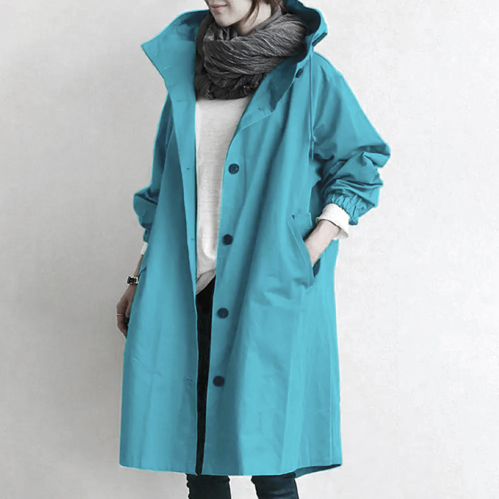 Water Resistant Oversize Hooded Windbreaker Jacket