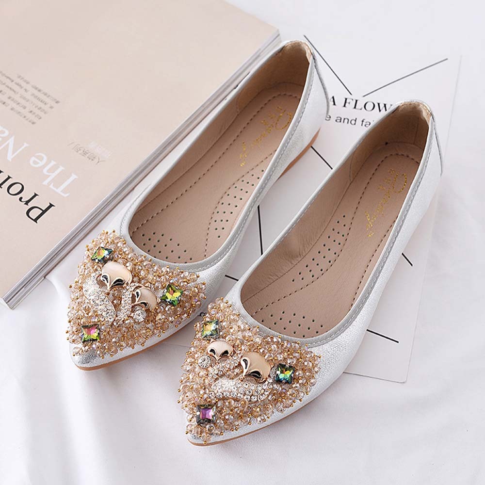 Pisos de diamantes de imitación de moda para mujer