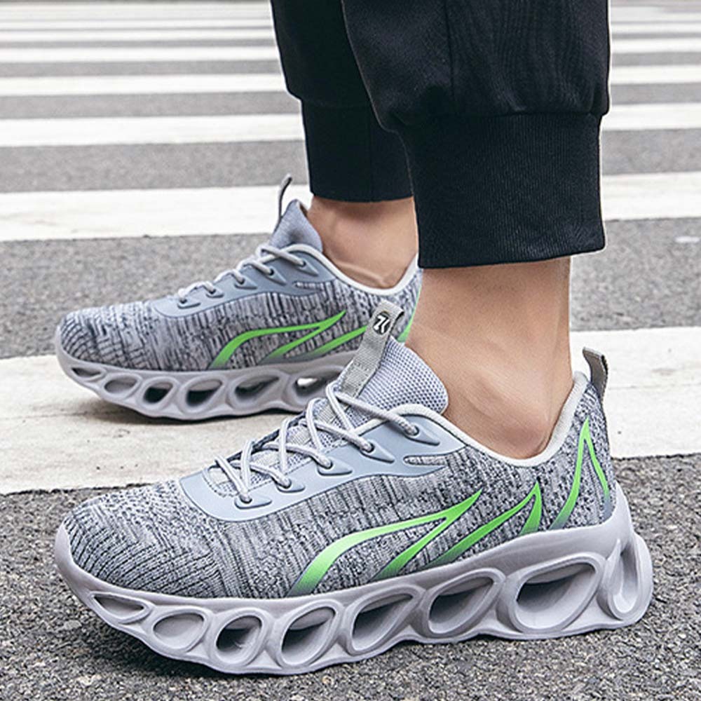 Zapatillas de deporte con cordones de malla flameada transpirable para hombre