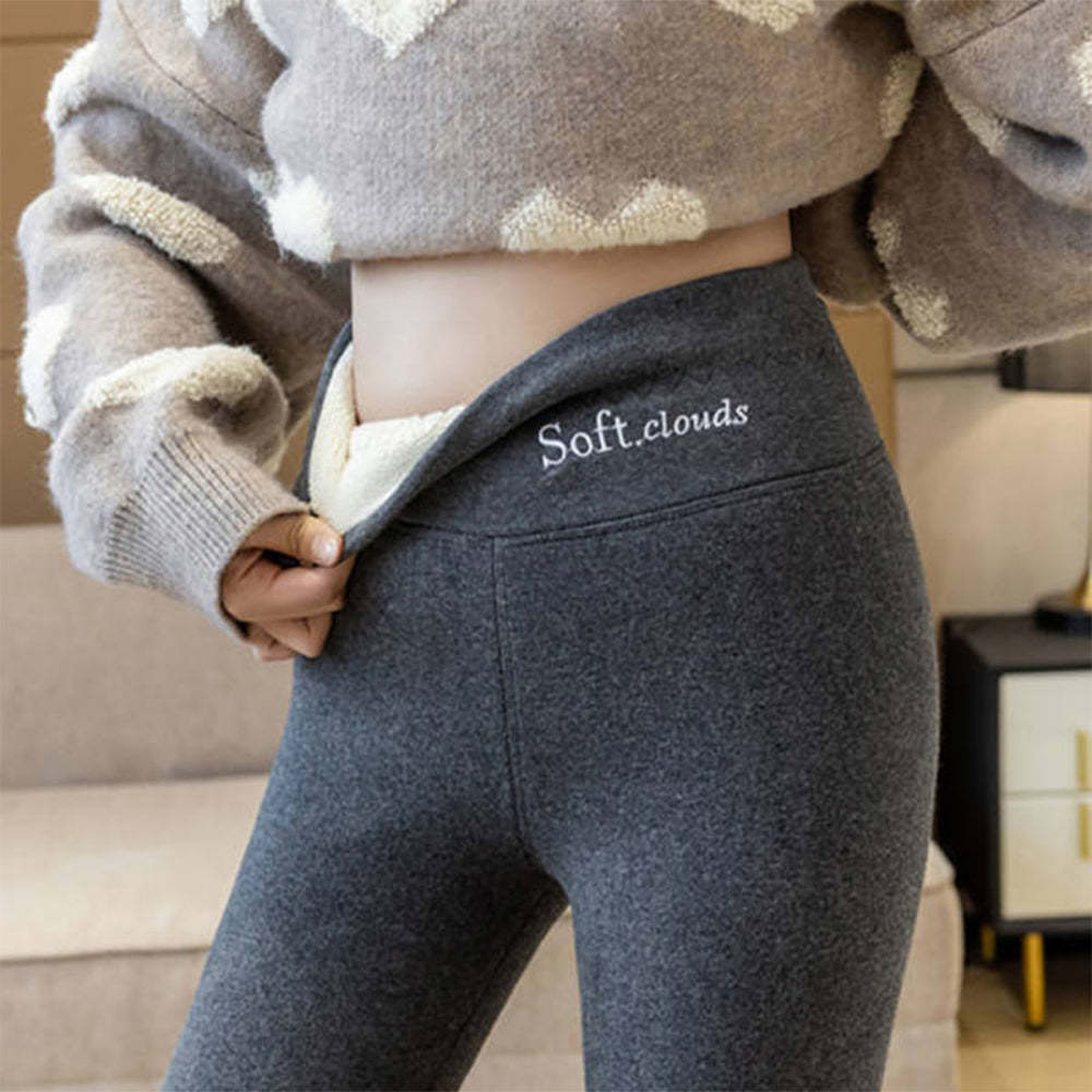 Figcoco Ladies fashion comfortable fleece warm leggings