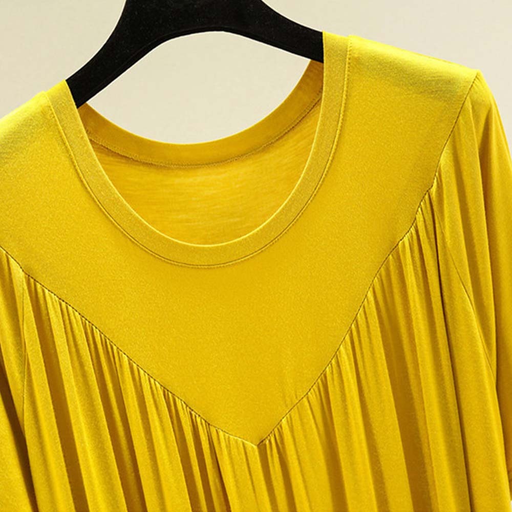 2024 Nuevo vestido de pijama suelto de manga corta súper suave y fino