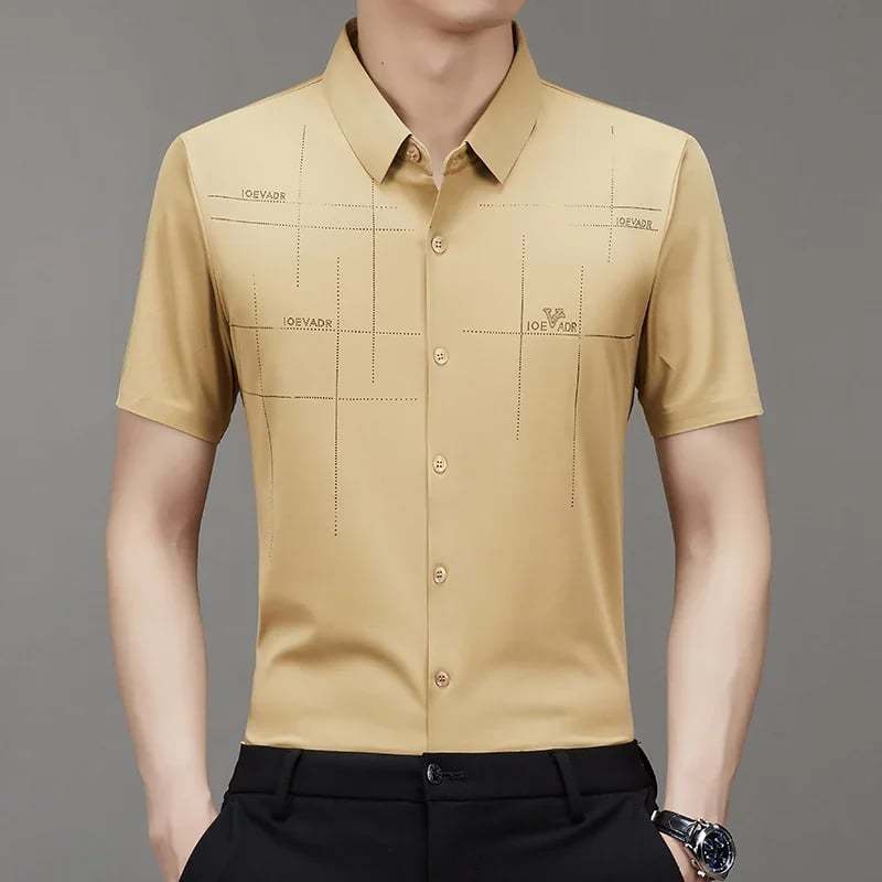 Men's breathable ice silk business short-sleeved shirt