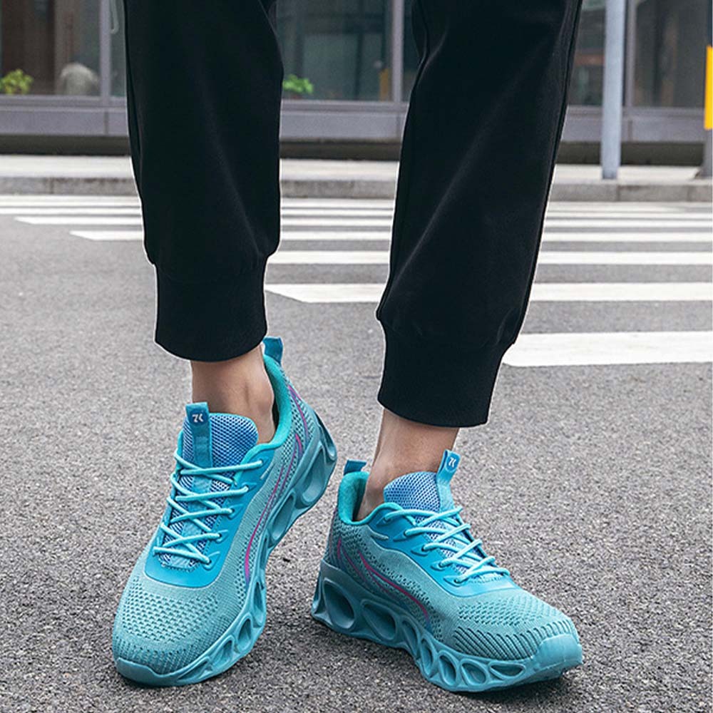 Zapatillas de deporte con cordones de malla flameada transpirable para hombre