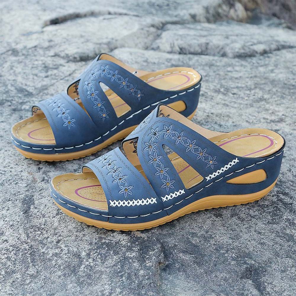 2024 nuevas zapatillas de suela gruesa con boca de pez y cuña para mujer