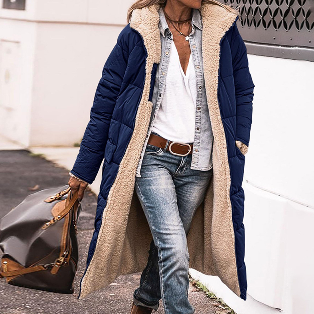 Neue verdickte doppelseitige Baumwolljacke mit Kapuze