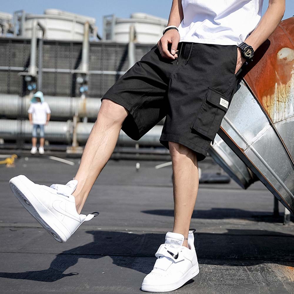 Pantalones cortos cargo informales con múltiples bolsillos para hombre, novedad de verano 2024