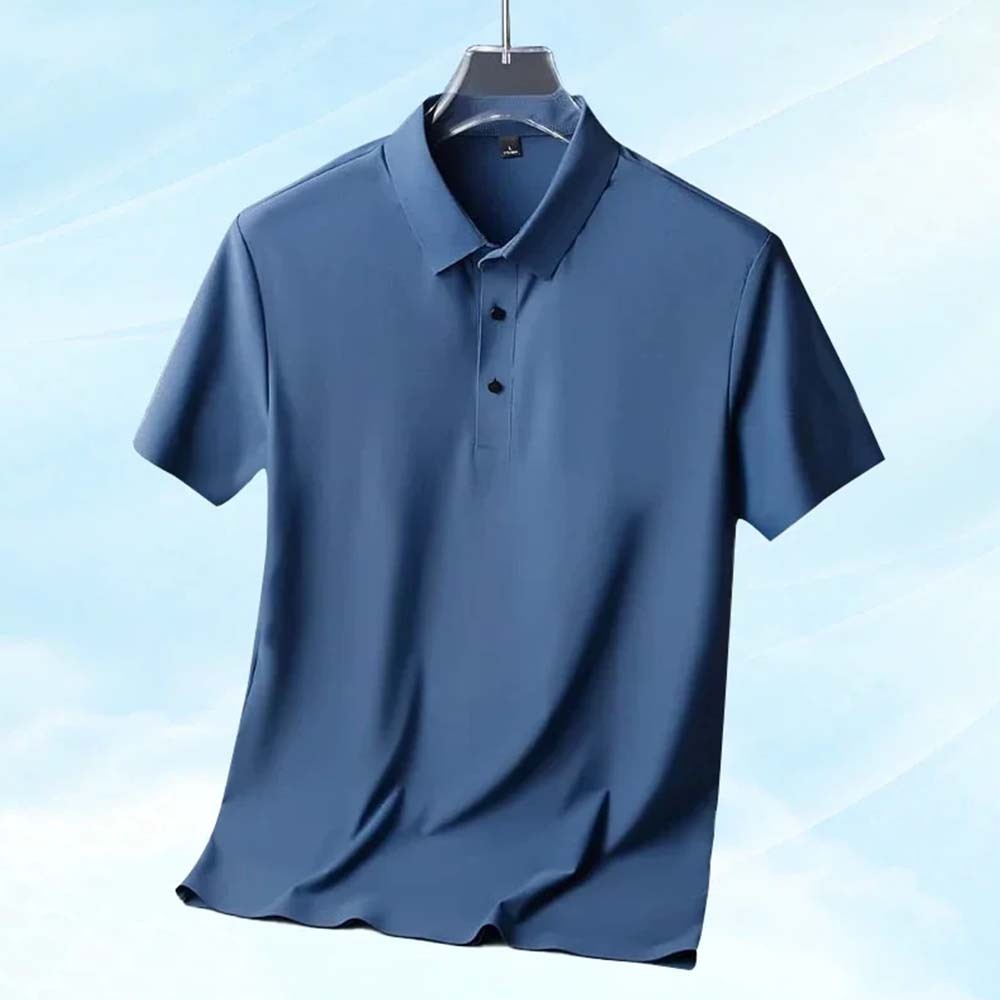 Polo de manga corta de secado rápido para hombre Summer Icy
