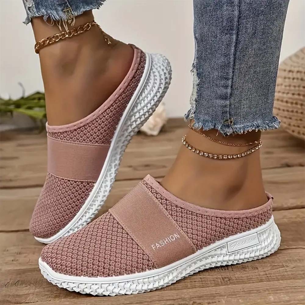Verano nuevos zapatos de mujer medias zapatillas de malla transpirable