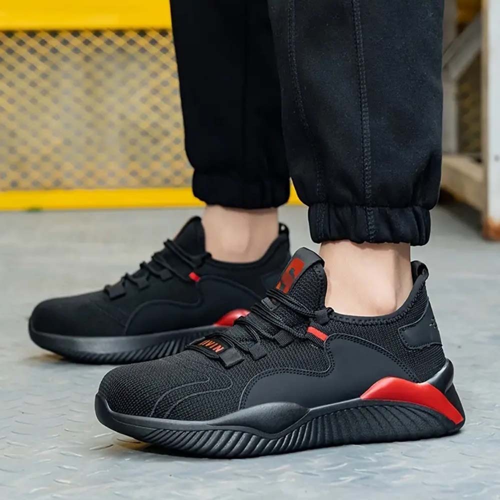 Hojanaranja Nuevos zapatos de seguridad para el trabajo transpirables antigolpes.