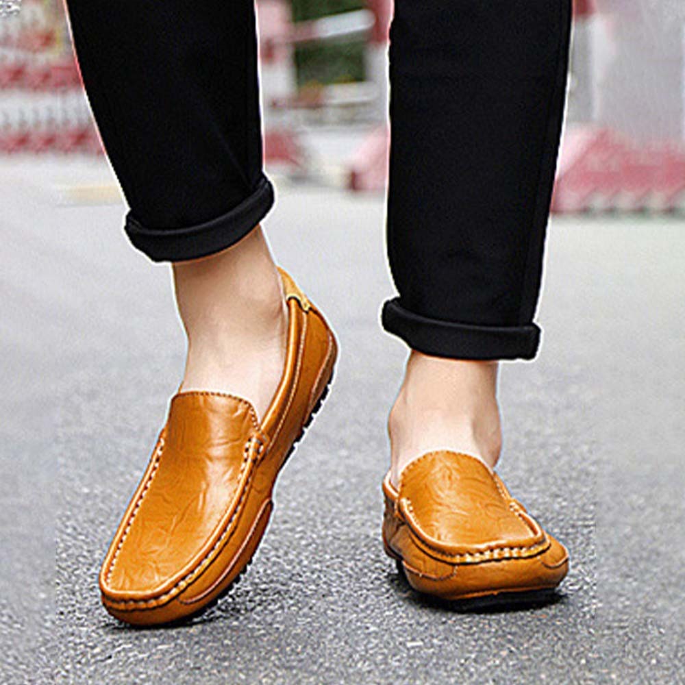Men's British style slip-on casual business leather shoes