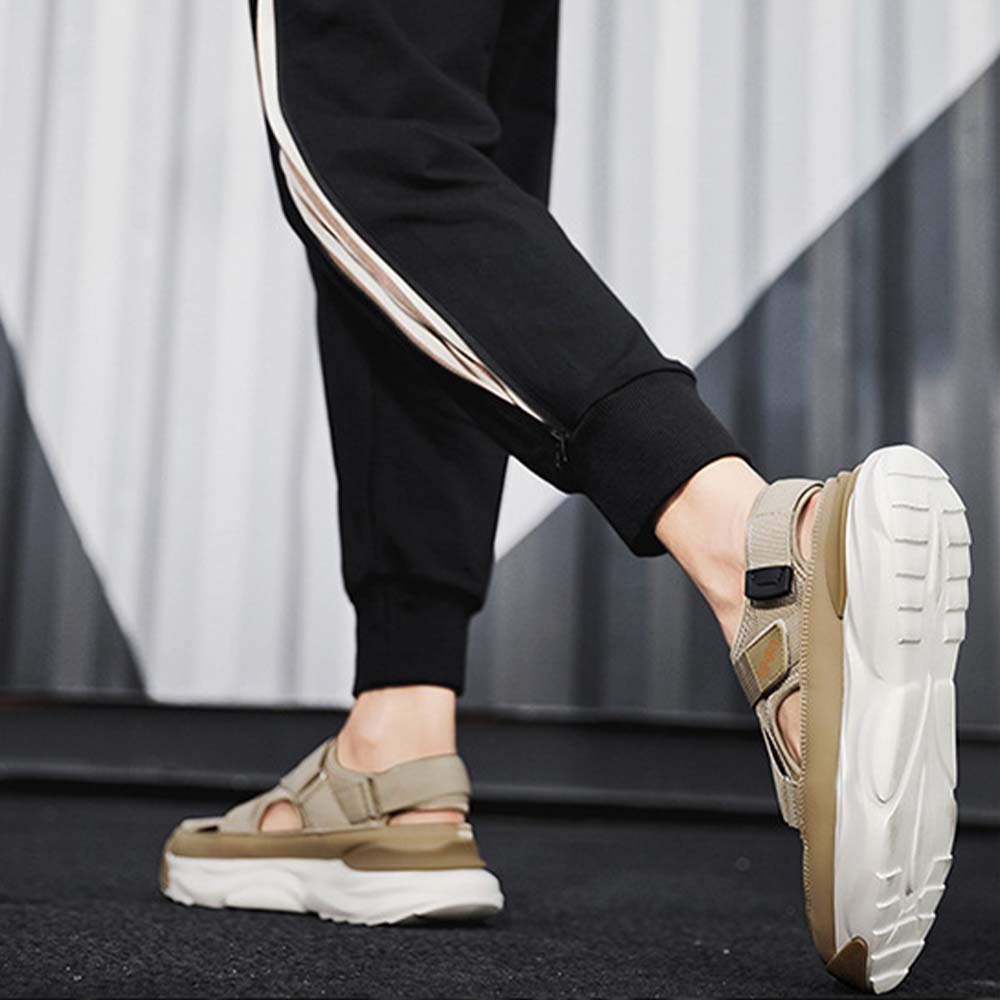 Sandalias deportivas con suela gruesa y velcro transpirable para hombre