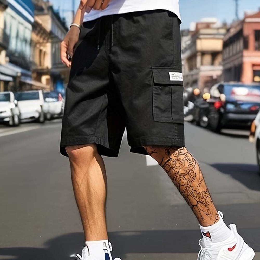 Pantalones cortos cargo informales con múltiples bolsillos para hombre, novedad de verano 2024