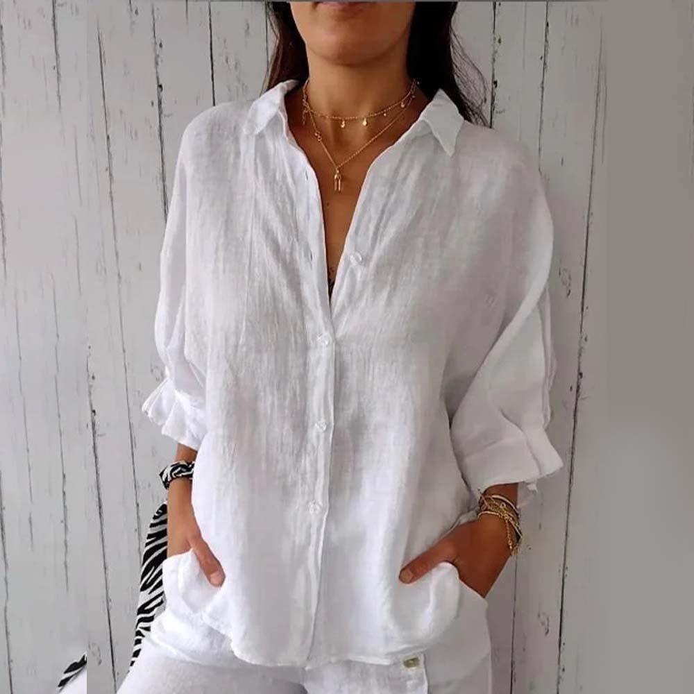 2024 Spring Hot Style Cotton and Linen Back Tie-Up Shirt