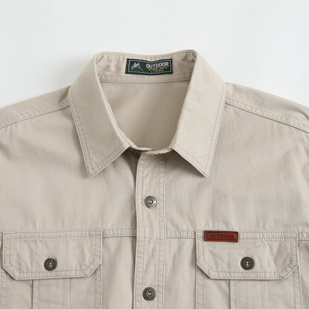 Olivoslindo Nueva camisa casual de manga larga de algodón suelto para hombre