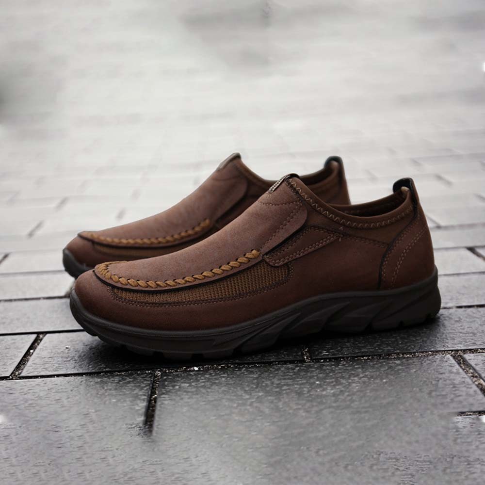 Smiledeer Men's Casual Breathable Leather Loafers