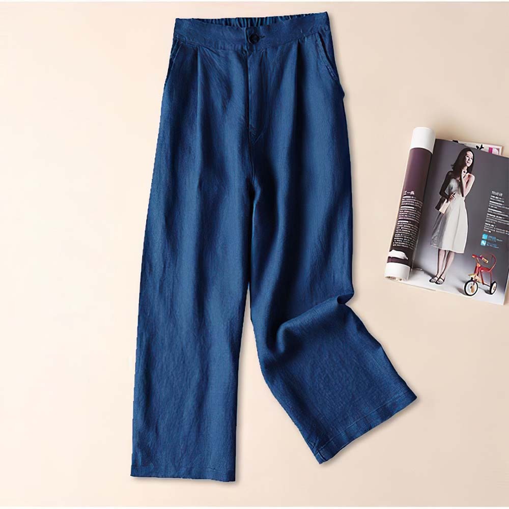 2024 pantalones anchos de algodón y lino transpirables de primavera y verano