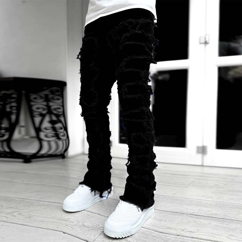 Stylish Retro Men's Stretch Denim Straight Leg Pants