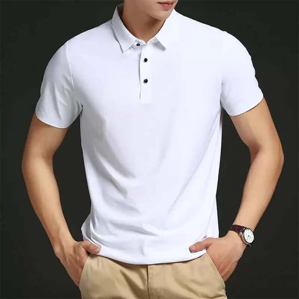 Polo de manga corta de secado rápido para hombre Summer Icy