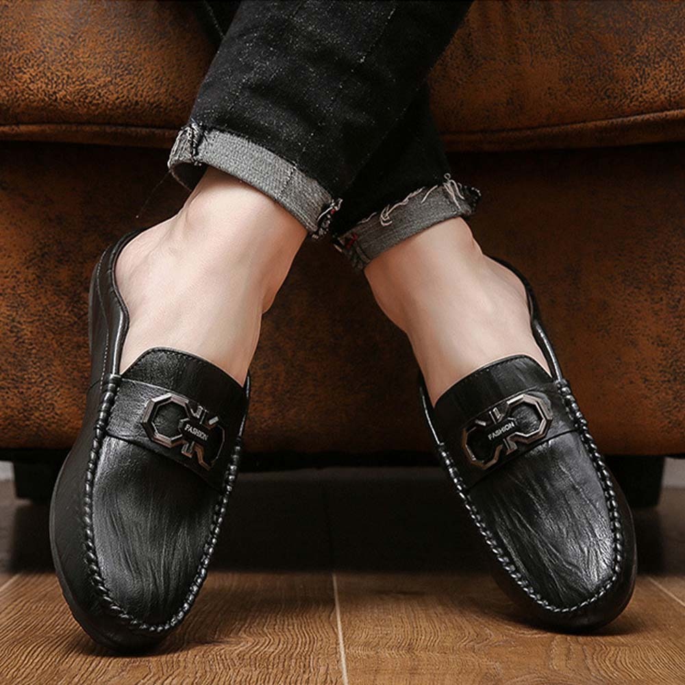 Zapatillas de hombre de piel transpirable con suela suave