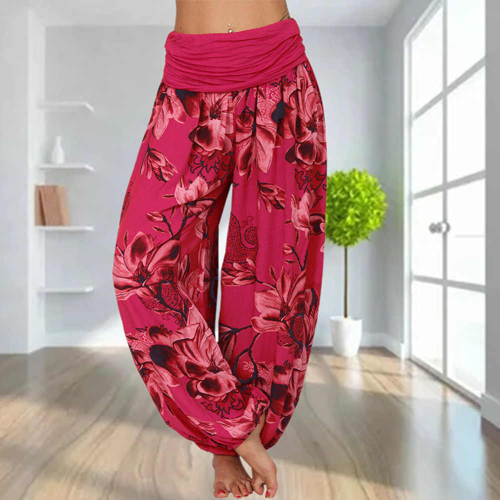2024 Women's Retro Printed Casual Loose Harem Pants Yoga Pants