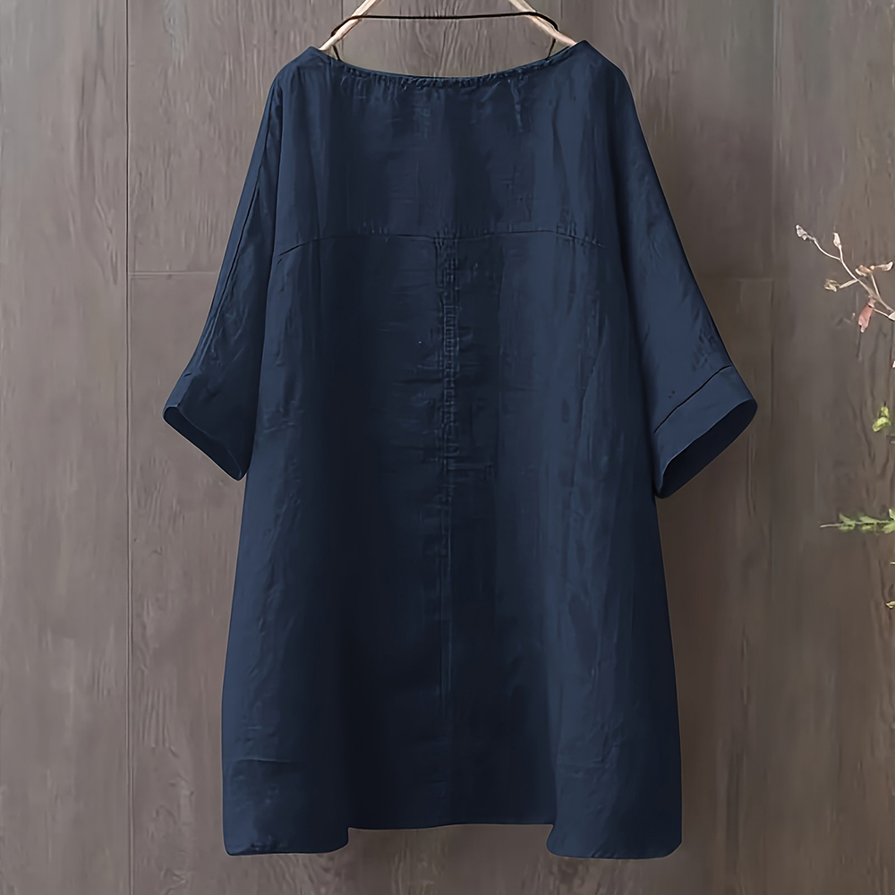 Summer Fashion Round Neck Irregular Pocket T-Shirt for Women