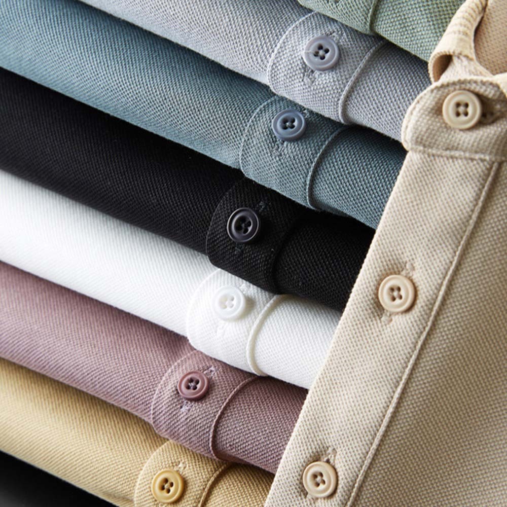 Men's new breathable mulberry silk short-sleeved business polo shirt