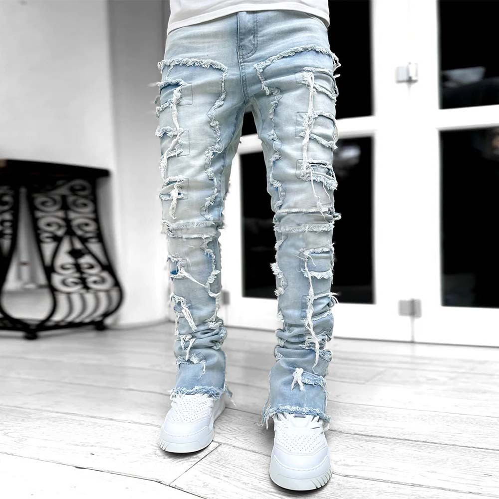 Stylish Retro Men's Stretch Denim Straight Leg Pants