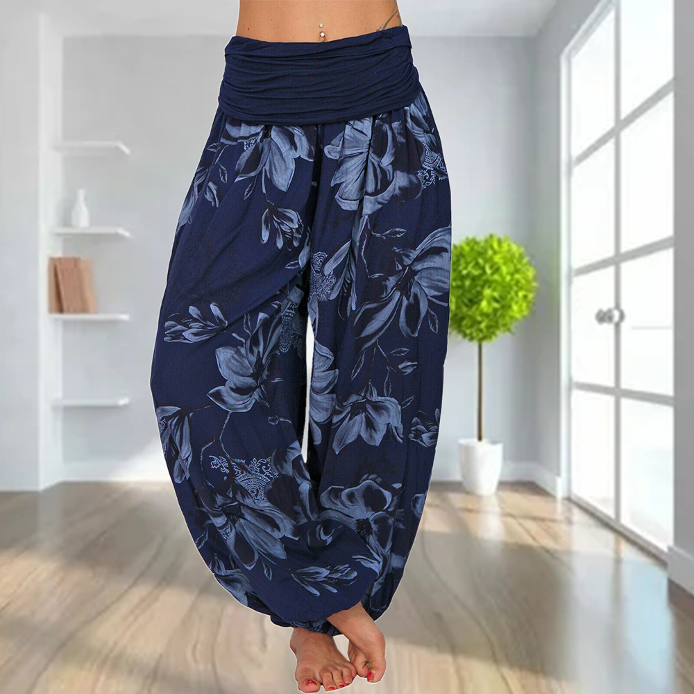 2024 Women's Retro Printed Casual Loose Harem Pants Yoga Pants