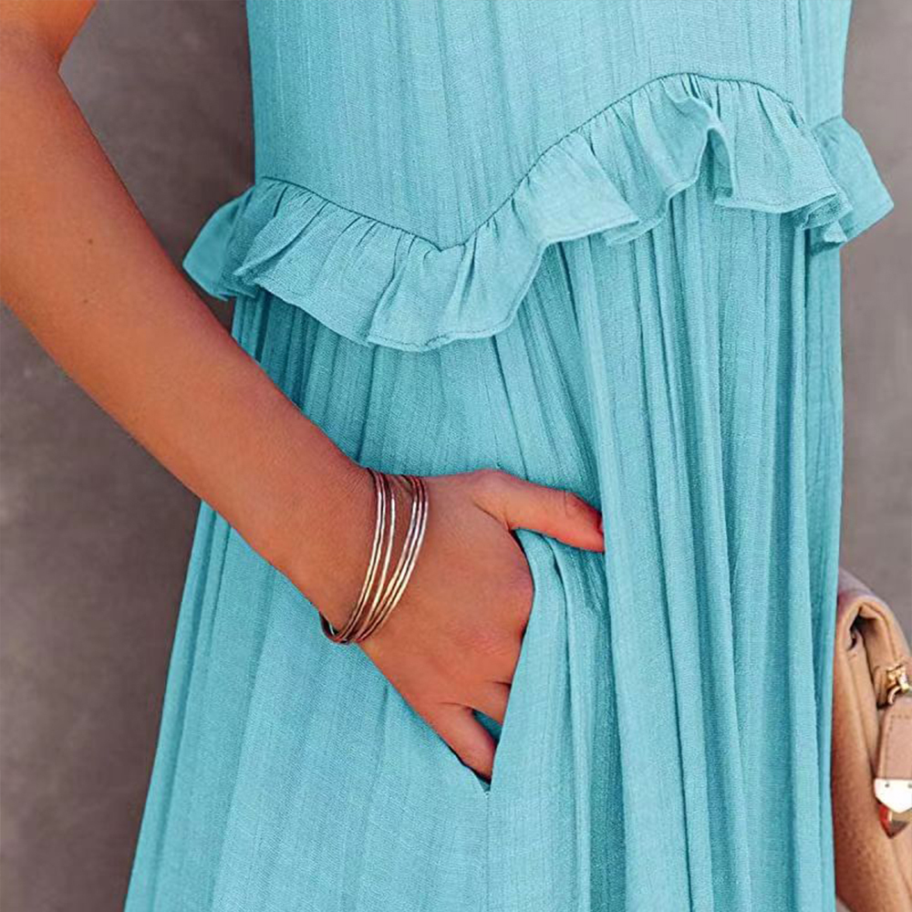 Women's summer sweet sleeveless irregular cake skirt