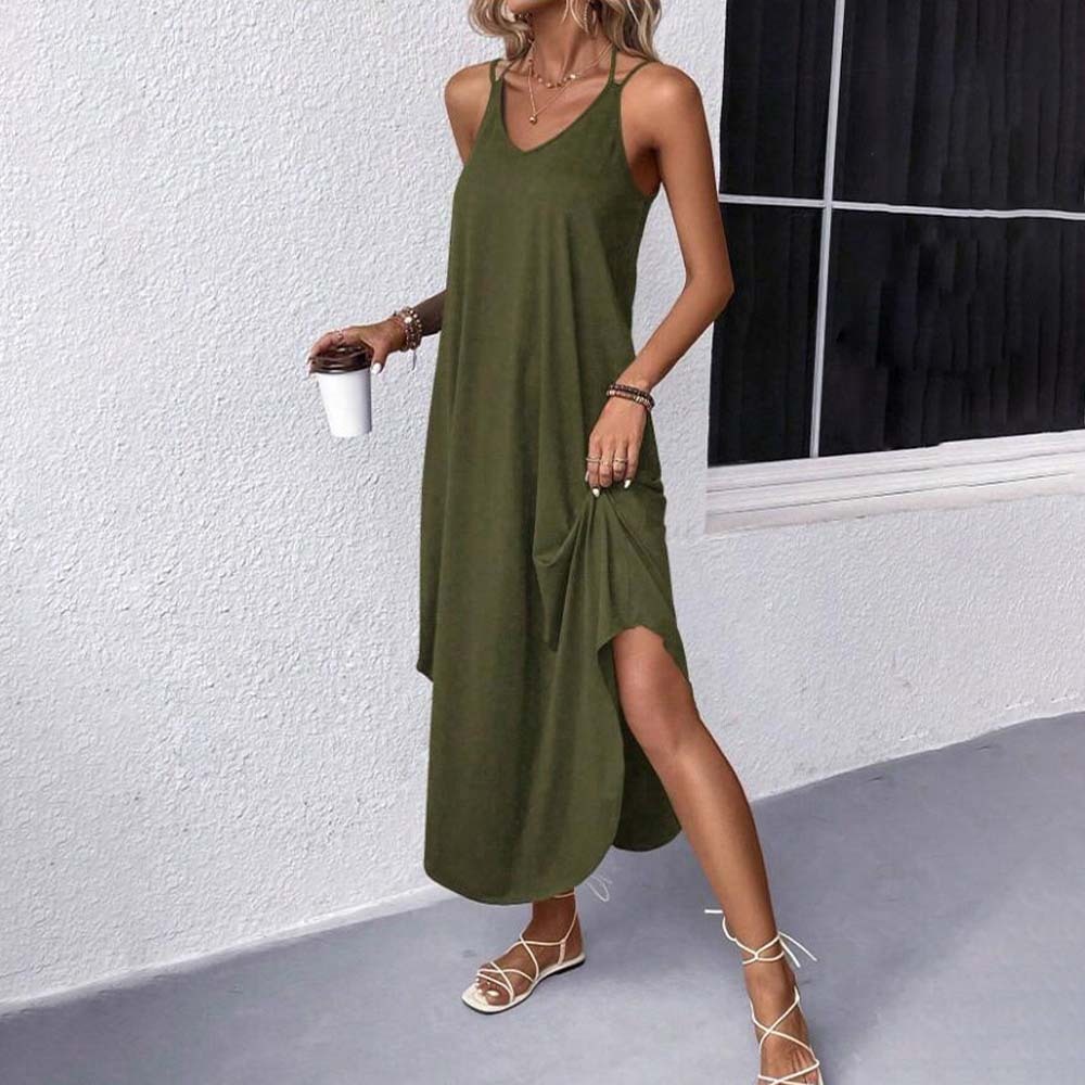 2024 Women's loose and comfortable off-shoulder suspender skirt