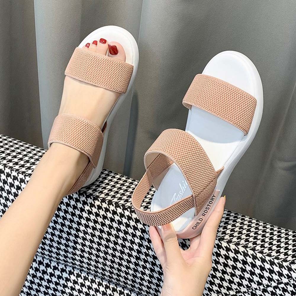 Sandalias deportivas cómodas con soporte plano para mujer