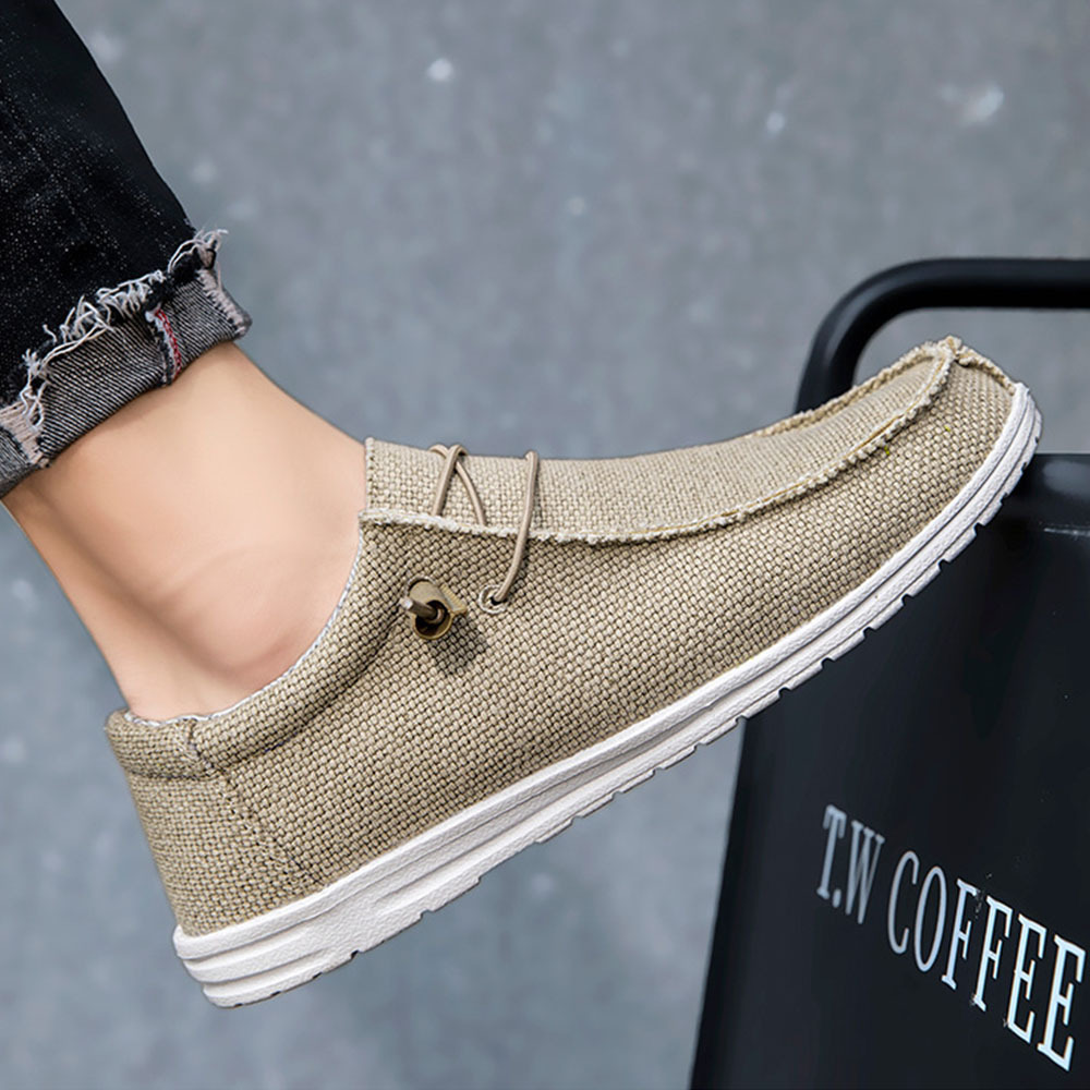 Olivoslindo Zapatos casuales de lona Mocasines de hombre Zapatos de tela Zapatos de pesca
