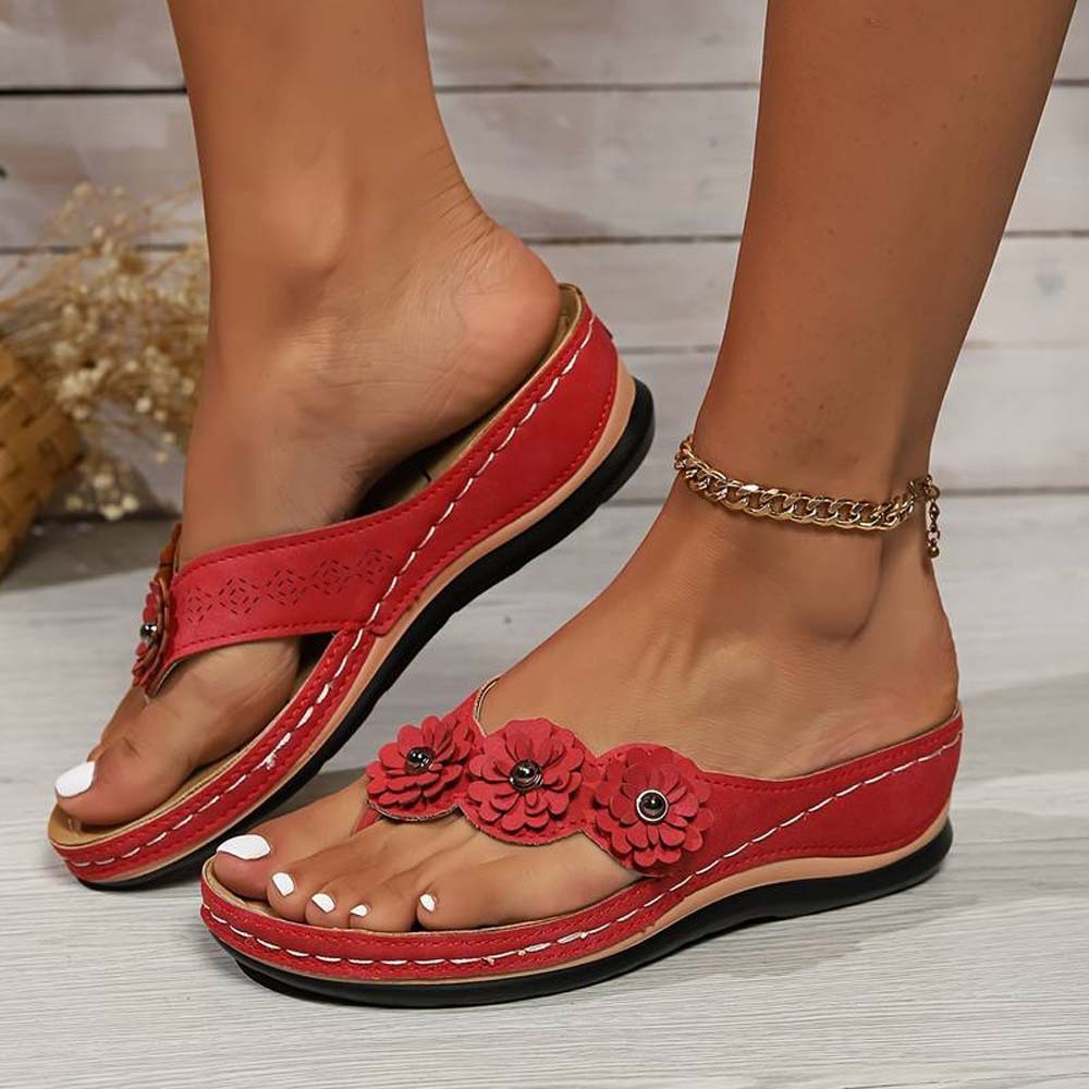 Hojanaranja Sandalias de cuña ortopédicas de alta calidad de verano 2024 para mujer