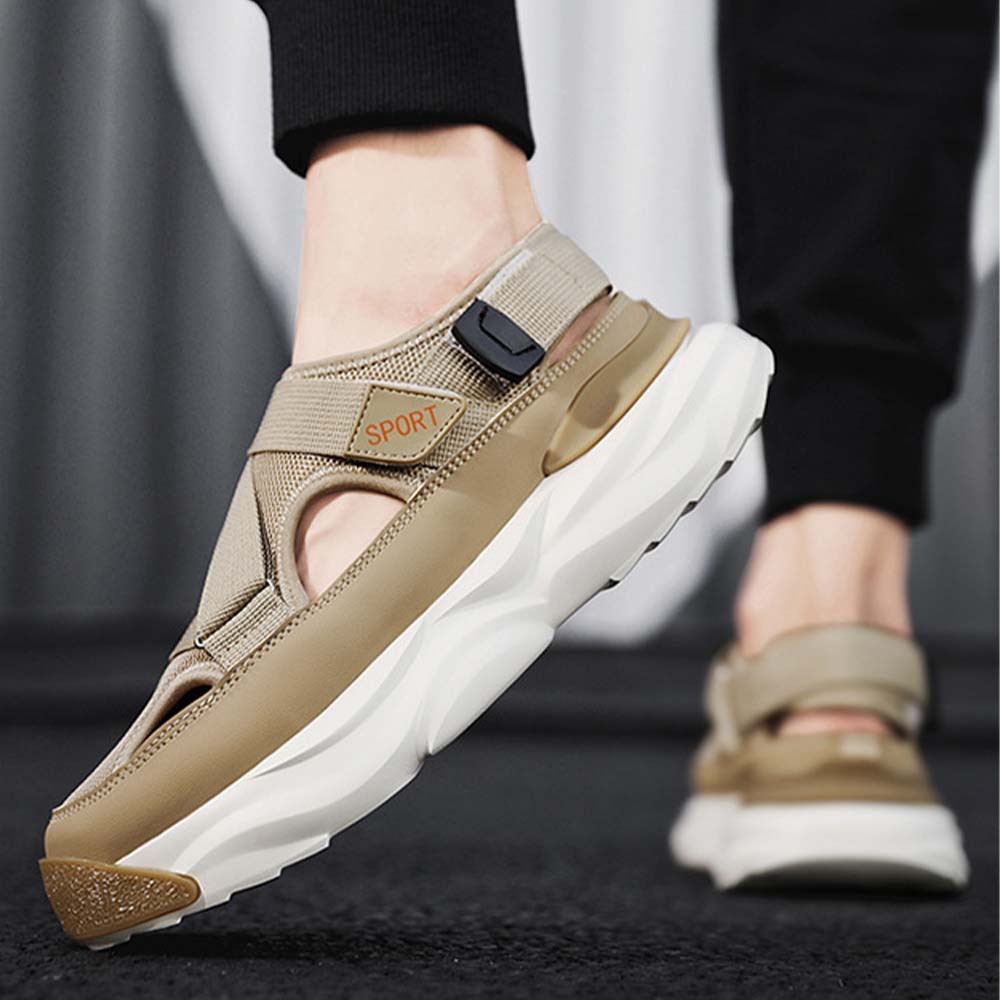Sandalias deportivas con suela gruesa y velcro transpirable para hombre
