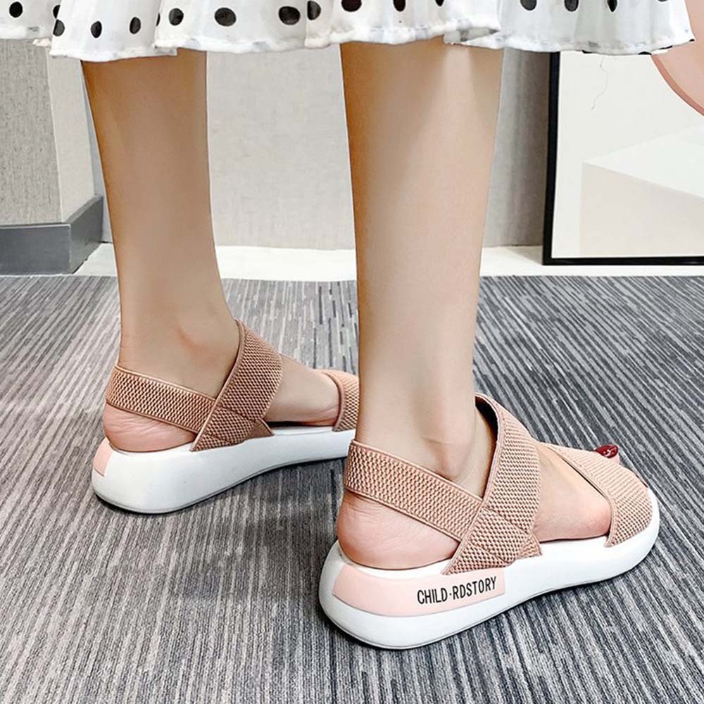 Sandalias deportivas cómodas con soporte plano para mujer