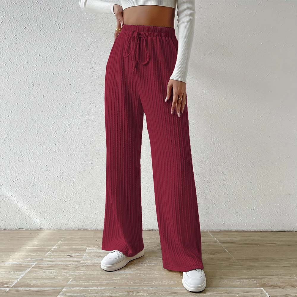 2024 nuevos pantalones de pierna ancha tejidos para mujer