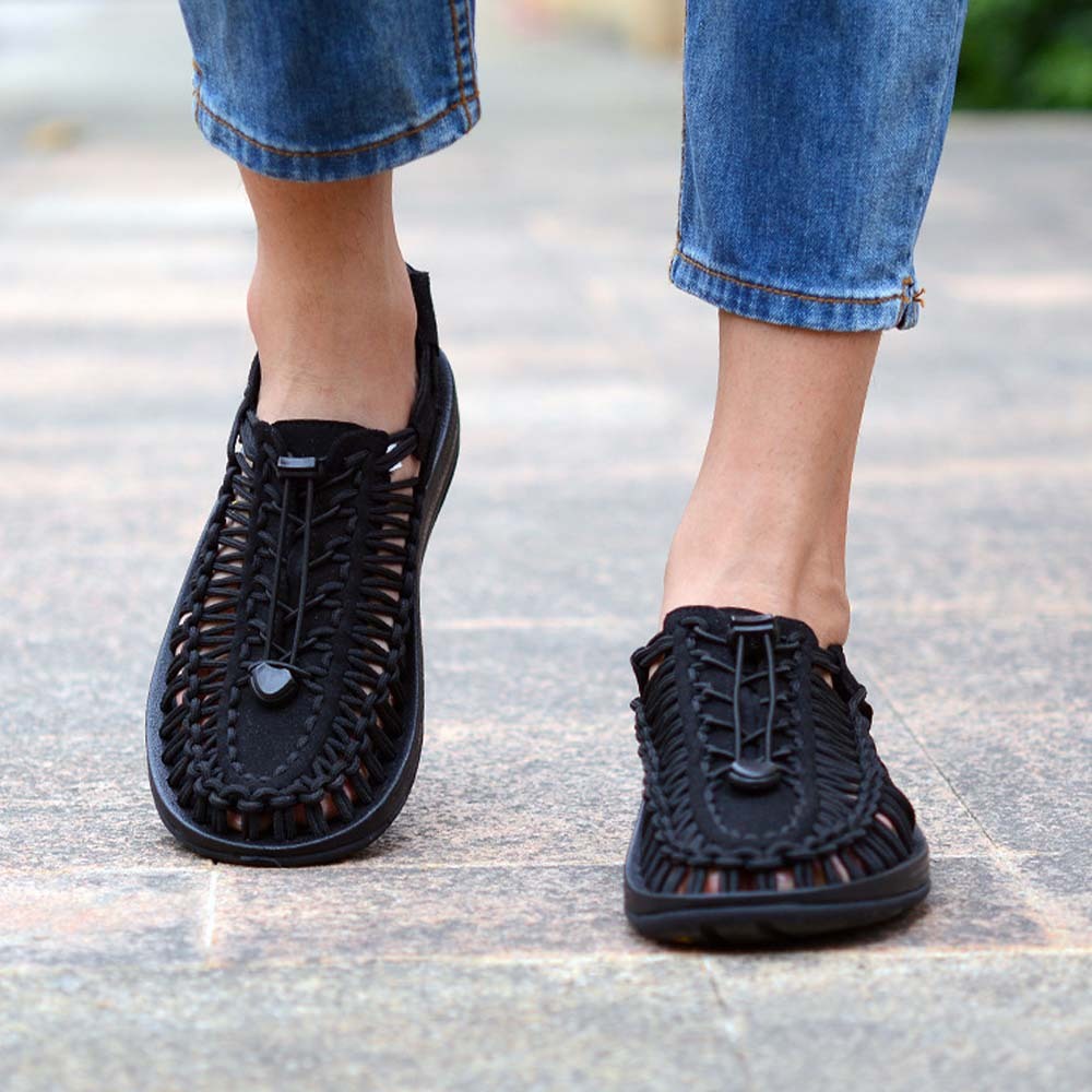 Smiledeer Summer men's and women's breathable braided lace-up sports sandals