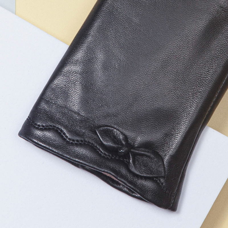 Guantes cálidos de PU de moda de invierno para mujer