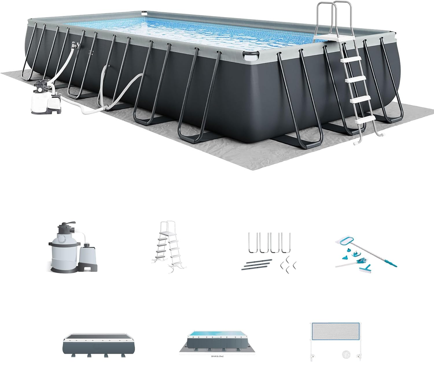 🔥Free Shipping🔥Rectangular Above Ground Pool Set w/ Filter Pump