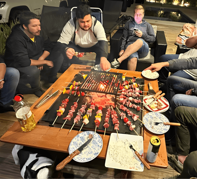 🎅Christmas Sale🔥A new cooking concept! 360-degree grill table fireplace