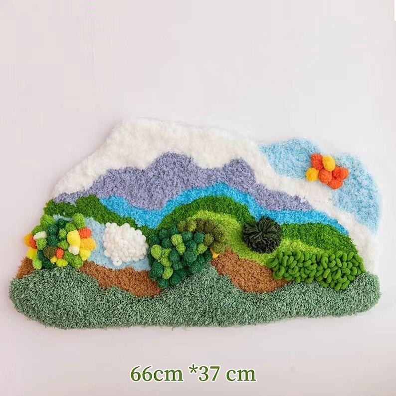 DIY Moss Carpet Kit Latch Hook Kit for Beside Rug DIY Wall Hanging Art ,Crafter's Gift.DIY Crafts gift