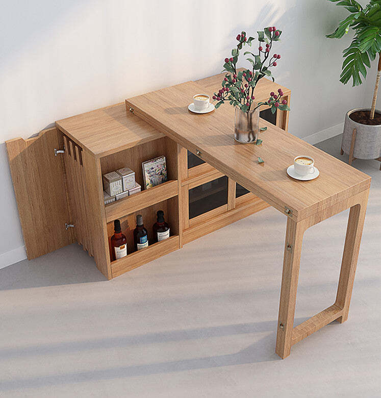 ⭐Design Folding and Expandable Multifunction Dining Table with Hidden Storage Design Cabinet⭐