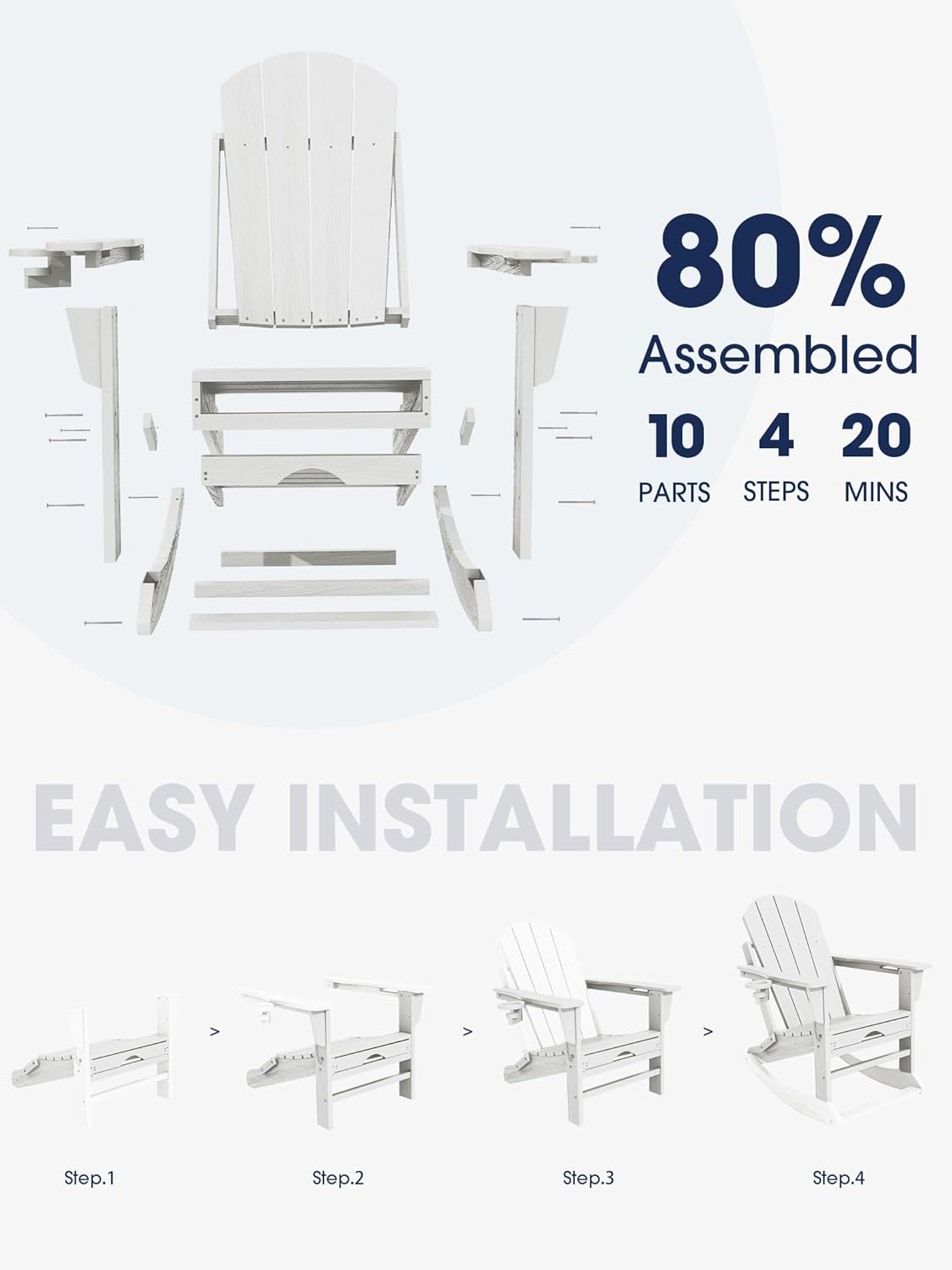 💥Last Day Buy 1 Get 1 Free💥4 in 1 Multifunctional Outdoor Folding Rocking Chair